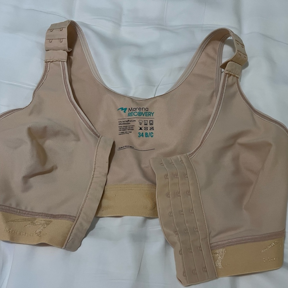 Marena Recovery Women's Beige Post-Surgical Compression Bra - 34 B/C